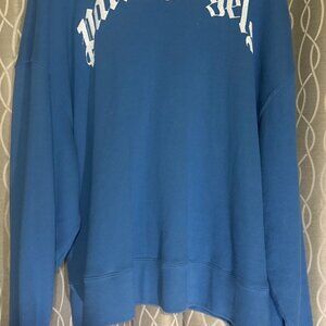 Palm Angels XL blue sweatshirt curved logo crewneck spell out unisex streetwear